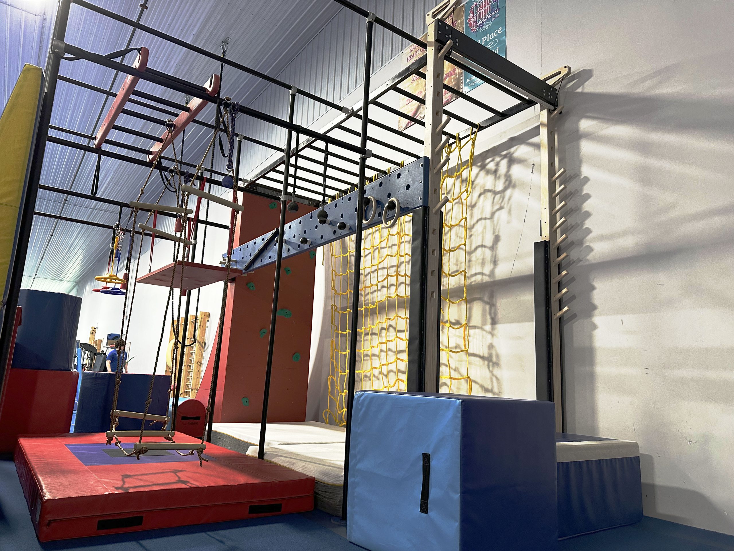 Obstacles in the Ninja Parkour area at ROGA