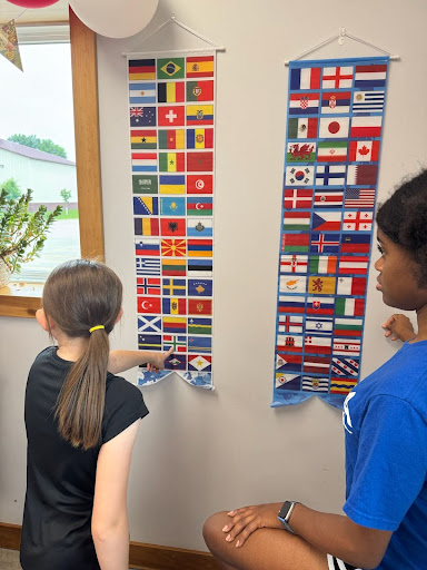 image of camper guessing the flags on a wall