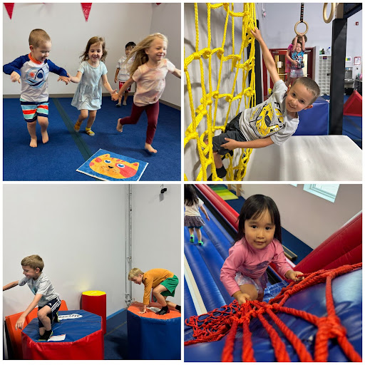 A collage of camper "training" in preparation for the races
